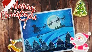 Christmas Painting | using Acrylic Colour | Merry Christmas