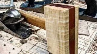 Scrap wood challenge. Maple. Purple heart and Walnut mallet.