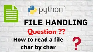 Reading a file Character by Character (Python File Handling) || CLASS 12 XII Computer Science (CBSE)