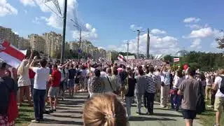 16 августа. Минск. Стела. Десятки тысяч белорусов вышли против Лукашенко