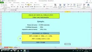 Cómo calcular Precio de Venta