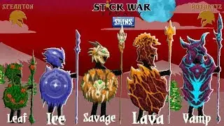 Stick War: Legacy UPDATE| All Spearton Skins Unlocked(Leaf,Ice,Savage,Lava,Vamp) (Part 30) 2018 FHD
