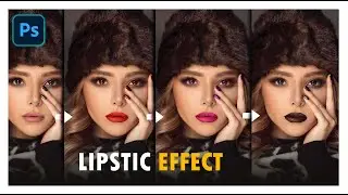 How To Create Beautiful Realistic Lipstick Effect In Photoshop. Photoshop Tutorial!