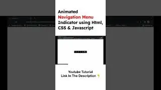 Animated Navigation Menu Indicator using Html, CSS, and Javascript | CSS Animation| Speed Code