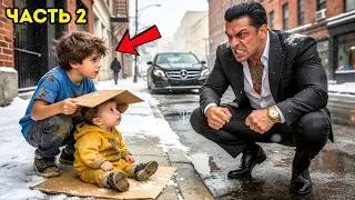 A mafia boss saw a boy protecting his brother from the snow - what he did next was touching