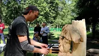 Шоу бензопилы от Андрея Большакова в Кинешме