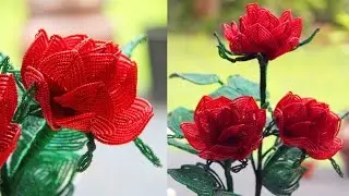 French beaded rose tutorial by Bead Flora Studio