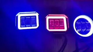 Светодиодные фары Led 30 Ватт с ангельскими глазками синими и красными ( дьявольский глаз ) СТГ