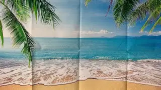 Фон для фото и видео съемки с АлиЭкспресс. Море, пальмы, пляж..