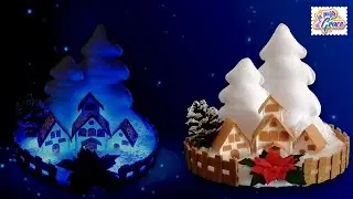 TUTORIAL NATALE 2020 - Villaggio Natalizio in Feltro e Pannolenci con spiegazione punto festone