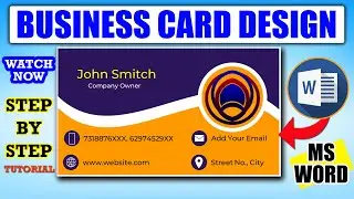 How to Design Business Card in MS Word | Visiting Card | MS Word Tutorial