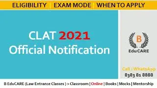 CLAT 2021 Exam Date | CLAT Exam Official Notification | CLAT Eligibility | Video by 