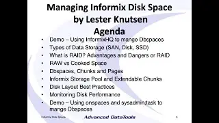 Informix Tutorial - Managing Informix Disk Space by Lester Knutsen