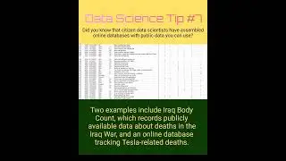 Data Science Tip #7. Citizen data scientists have assembled public data online you can analyze