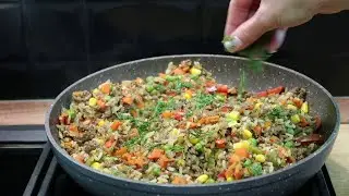 БЫСТРЫЙ и ПОЛЕЗНЫЙ УЖИН * ОВОЩНАЯ СМЕСЬ с ФАРШЕМ * Julia's recipes 