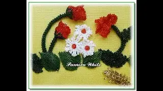 Подвижная гусеница из бисера.