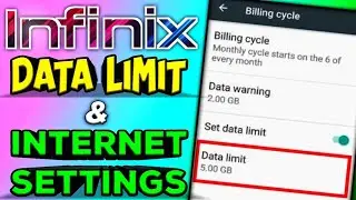 How To Internet Settings and Data Usage Limit Settings On Infinix Hot 8,Hot 9,Hot 10,Note 7,Note 8
