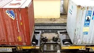 TasRail #31 train coupling wagons in Devonport