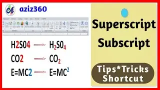 How to write Superscript & Subscript in MS Word | Shortcut key for Superscript & Subscript