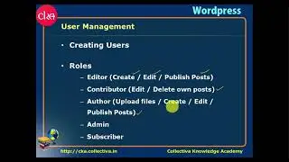 9 User Management    Introduction to Wordpress and Theme Development