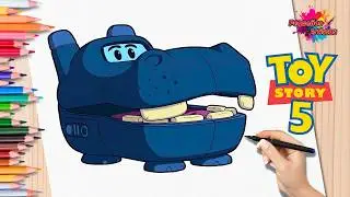 How to Draw and Color Atlas 🦛 Toy Story 5 🎨 Easy Drawing for Kids