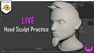 Head Sculpting Practice | Blender 2.9 | Live stream