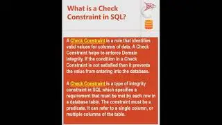 What is Check Constraint -MS SQL Server Interview ask question