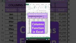 Columns function in excel | Count the number of columns in selected range | Columns Formula
