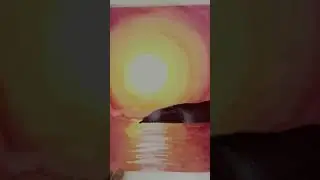 Sunset watercolor tutorial for novice artists. 🧡 Ideas for drawing.