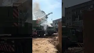 Загорівся кран на будові #budowanie#будова #стройка #пожар