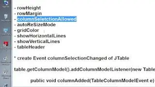 05 Jtable, property of JTable