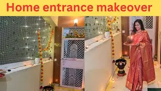 Home entrance makeover | entrance makeover for Diwali | main entry makeover | Maingate decoration 🏡