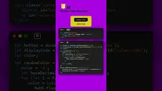 JS Random Color Generator #htmlcss #coding #tutorial