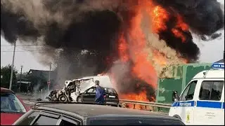 В аварии с бензовозом под Ярославлем погибла бригада скорой помощи