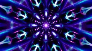 Abstract Neon Fractal Kaleidoscope Background Loop