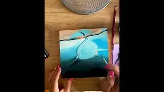 Рисуем акулу , акрилом легко