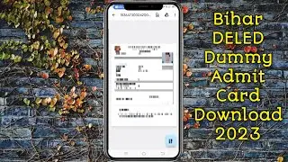 Bihar DELED Dummy Admit Card Download 2023