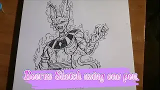 Drawing Beerus Sama using one pen