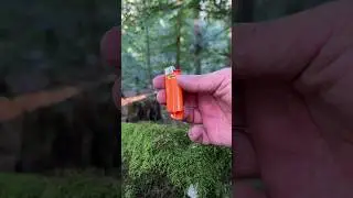 Survival Skills: Fire from an apple and a broken lighter. 