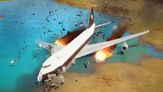 Lego Planes Fly In Giant FIREWALL! Lego Plane Crashes and Lego Airplanes Falls! (Brick Rigs) #94
