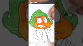Menggambar dan mewarnai karakter kartun Oompa Loompa 2023, part 3 #shorts