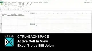 Excel Shortcut - Ctrl+BACKSPACE - Active Cell In View