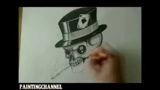 How to draw a Skull - Tattoo Design