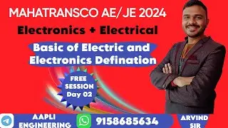 MAHATRANSCO Electronics/Electrical  AE/JE 2024 | Basics Of ELECTRONOCS  ELECTRICAL | By Arvind Sir
