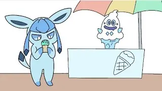 [Pokémon] Glaceon eats, Oyster ice cream 🍦