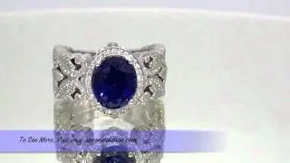 Blue Sapphire Fleur De Lis Ring