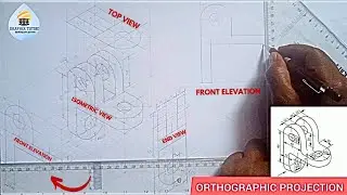 HOW TO USE QUADRANT TO DRAW THE VIEWS OF A FIGURE IN ISOMETRIC TO ORTHOGRAPHIC PROJECTION.