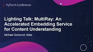 LightningTalk: MultiRay: An Accelerated Embedding Service for Content... - Michael Gschwind