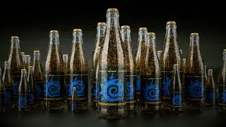 BOTTLE / water droplets via Octane displacement node