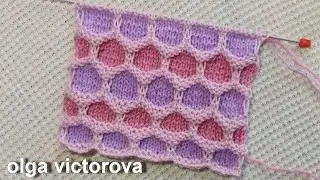 Крупные глубокие многоцветные Соты 610 Узоры Вязание спицами